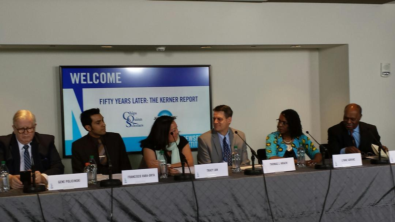 At the Newseum on March 1: From left, Gene Policinski, Francisco Vara-Orta, Tracy Jan, Thomas Hrach, Lynne Adrine, Richard Prince.